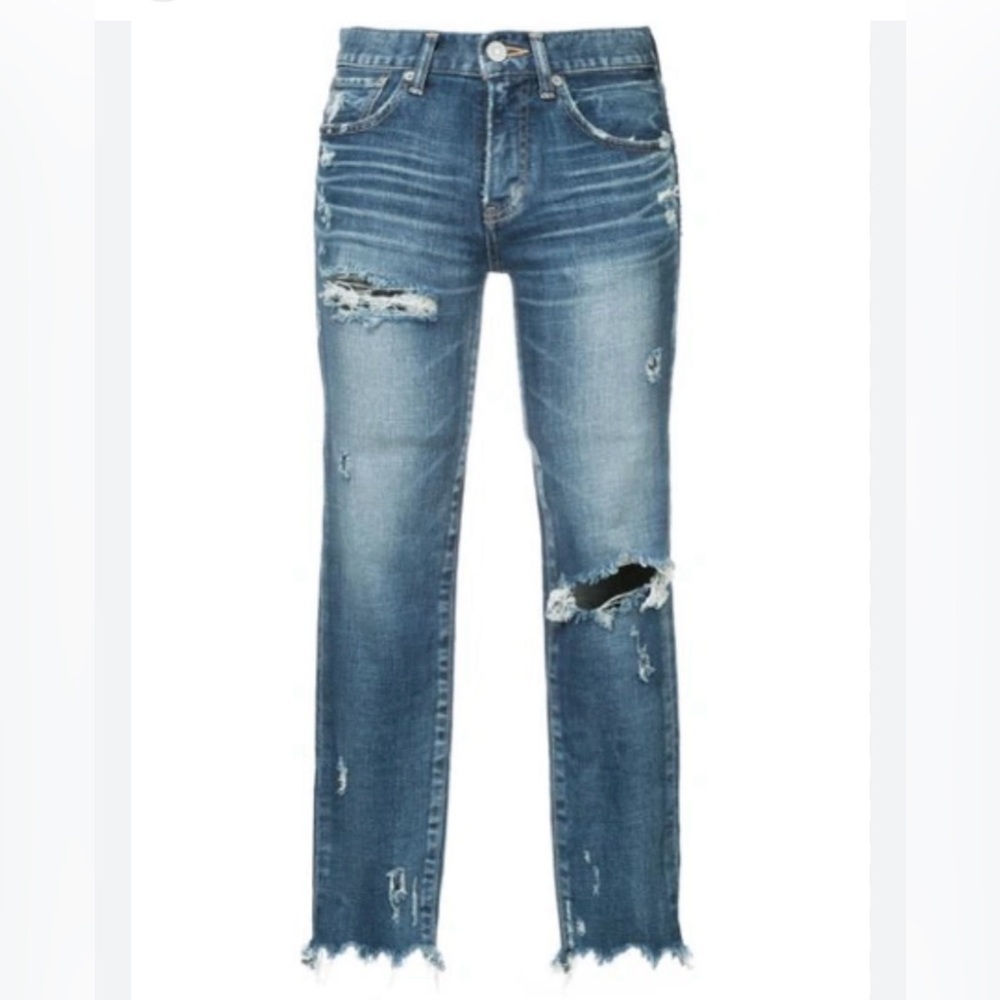 Moussy Blue Distressed Skinny Jeans